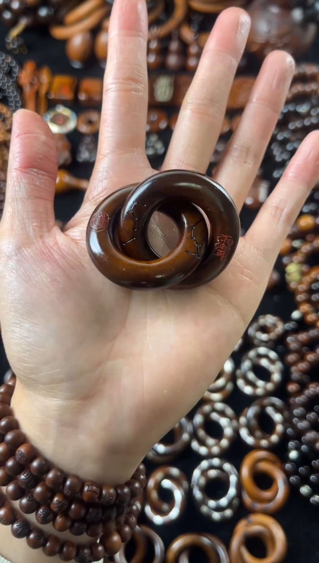 枣木雷击枣木玉化朱砂紫薇金光乾坤圈2.0