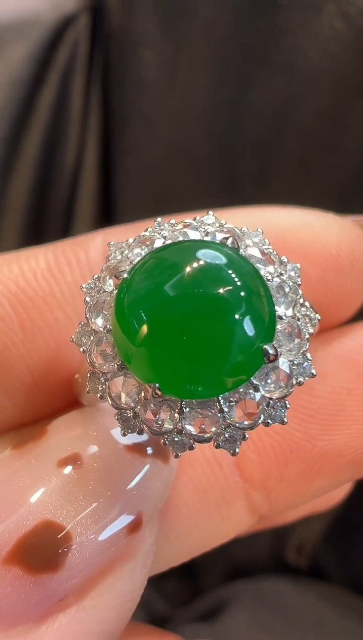 18K金镶嵌戒指翡翠AL6