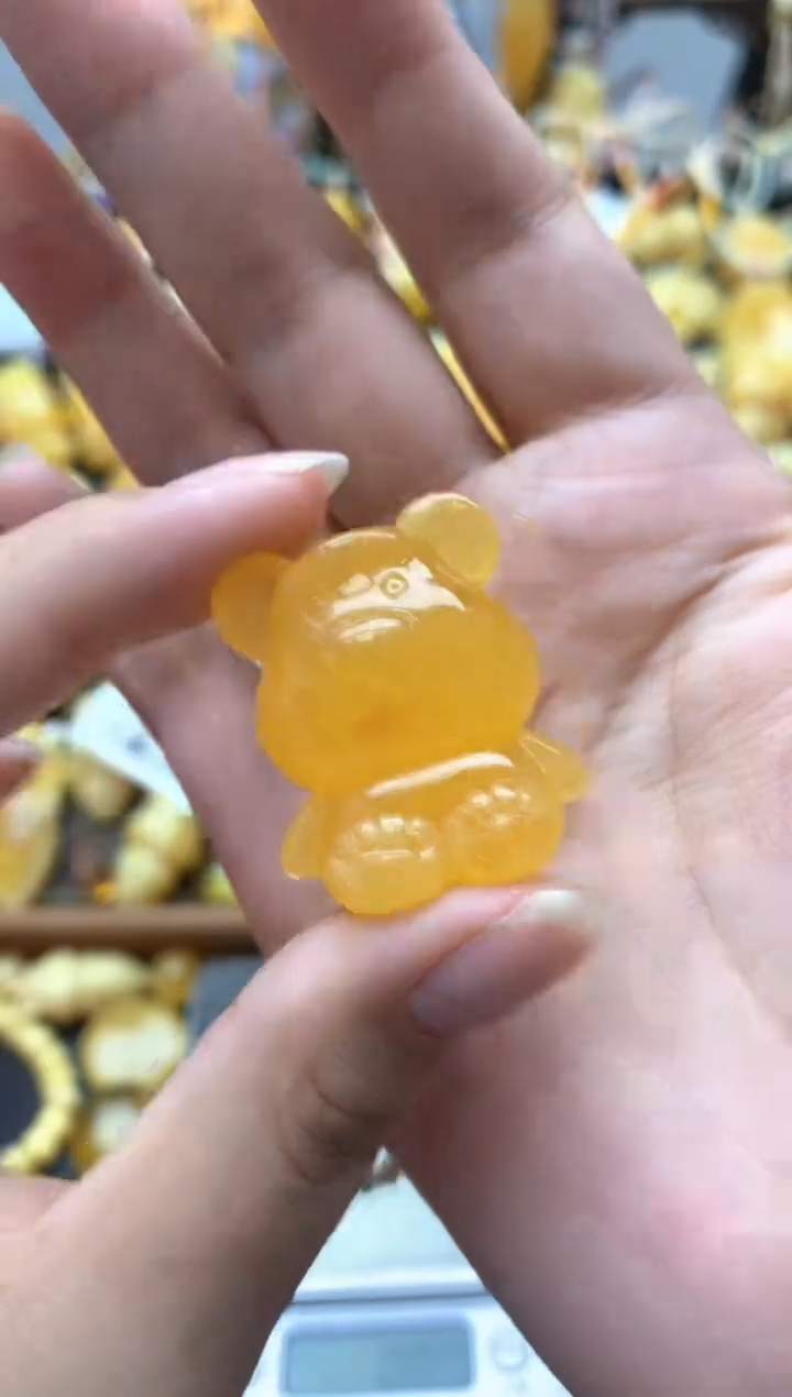 未镶嵌琥珀珠宝奇石096琥珀蜜蜡花粉有纹小坑介意勿拍