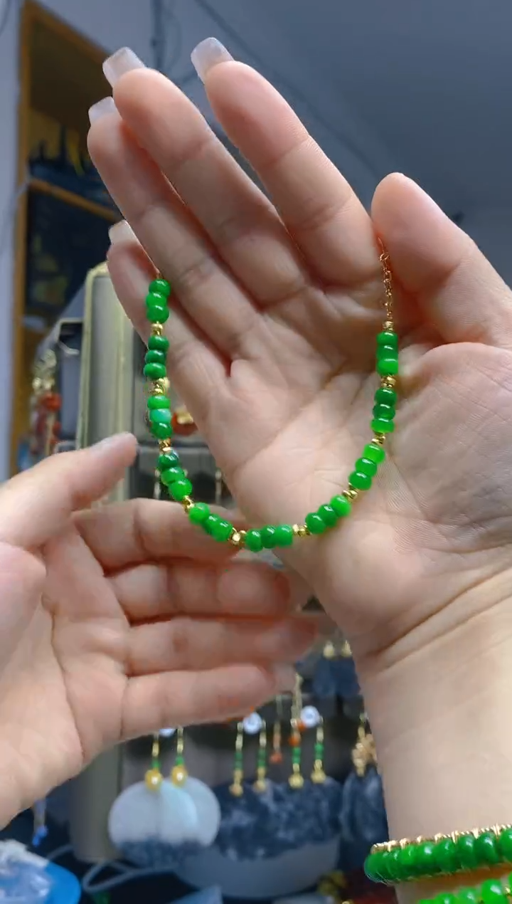 【闪购商品】翡翠耳饰合金425翡翠手链