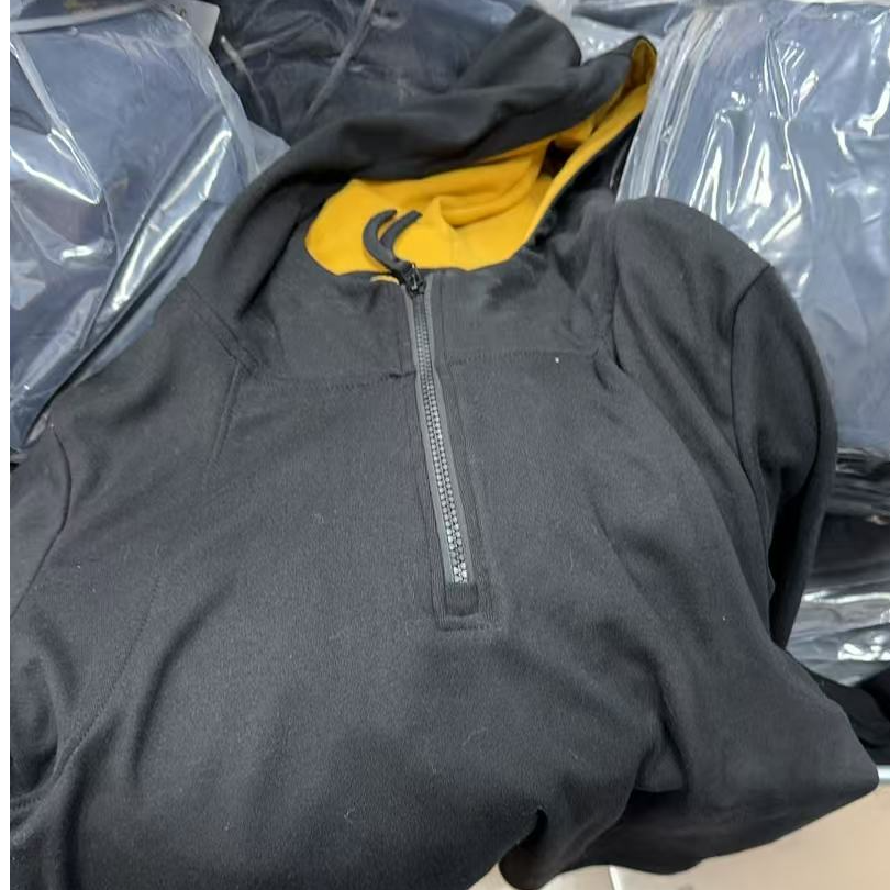 2025-36#冬季双面德绒抽绳小衫滑雪灰色保暖长袖