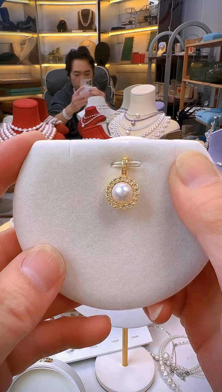 吊坠(不含链)未镶嵌淡水珍珠金色的吊坠   珍珠