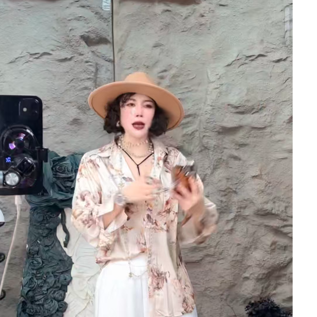 222-长袖宽松型薄款印染圆领春季衬衫女士上衣气质雪纺衫