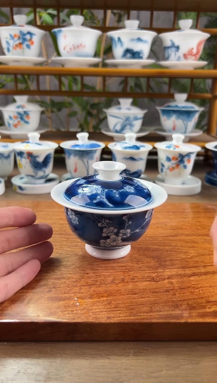 【闪购商品】微瑕冰梅二才元宝盖碗