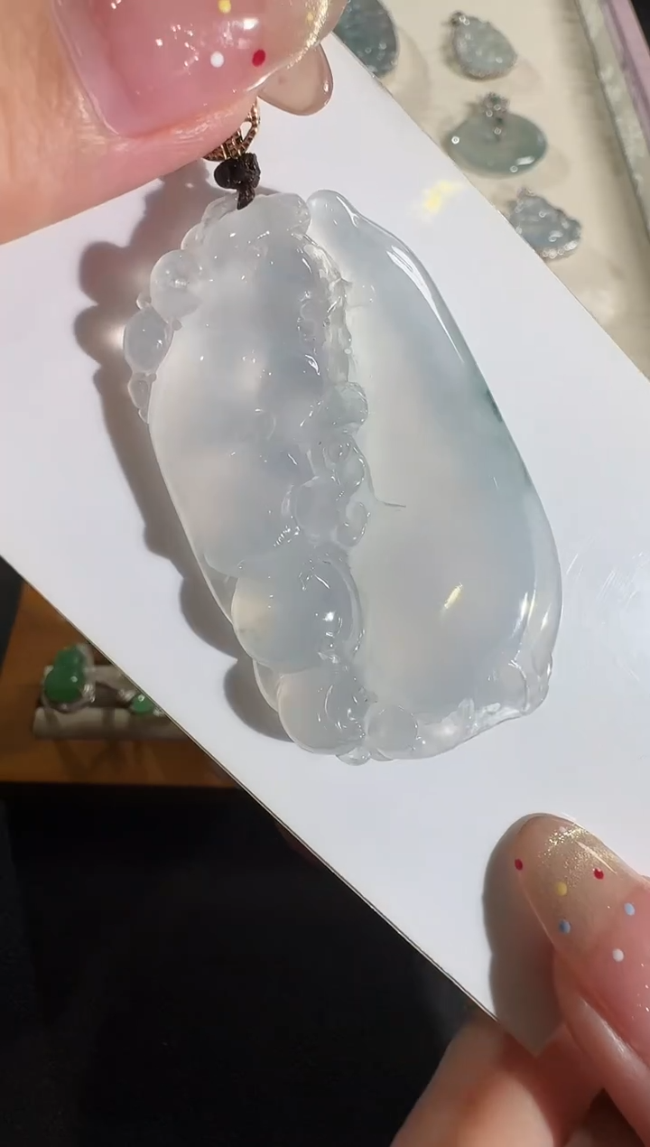 【闪购商品】翡翠吊坠(不含链)18K金镶嵌【源头工厂】钻石镶嵌