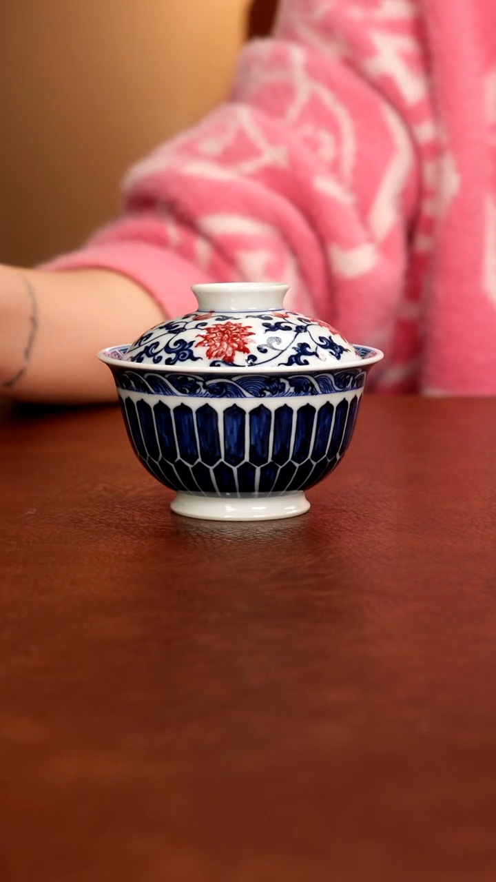 摆件陶S**z景德镇瓷器，青花手绘茶具~