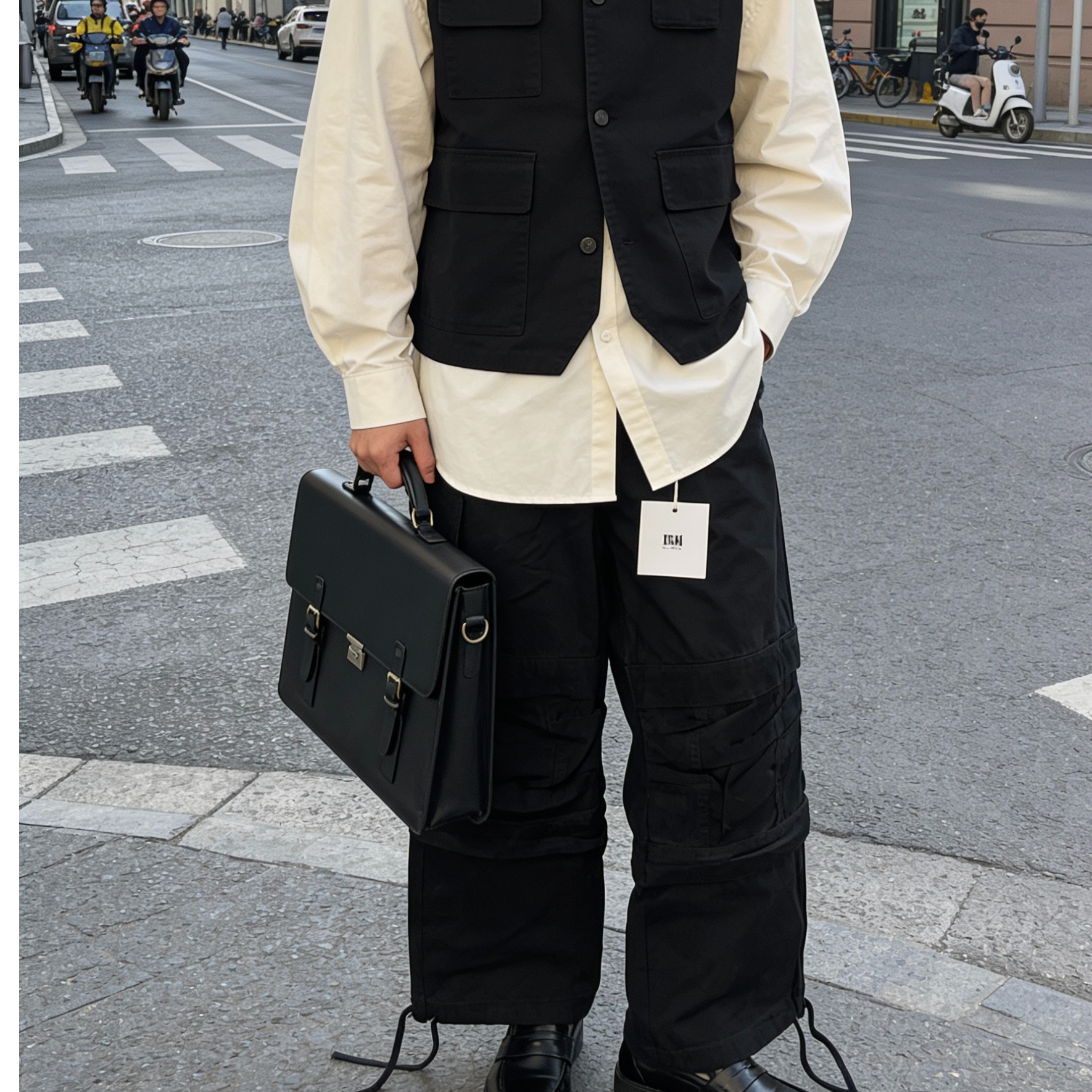 YIK美式复古直筒宽松休闲工百搭工装裤