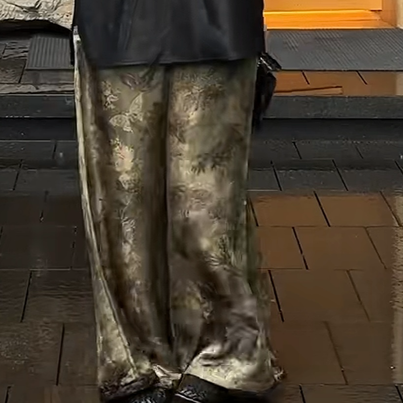 【CHU/2025SSNEW】《苍梧》交织提花阔腿裤YY2509