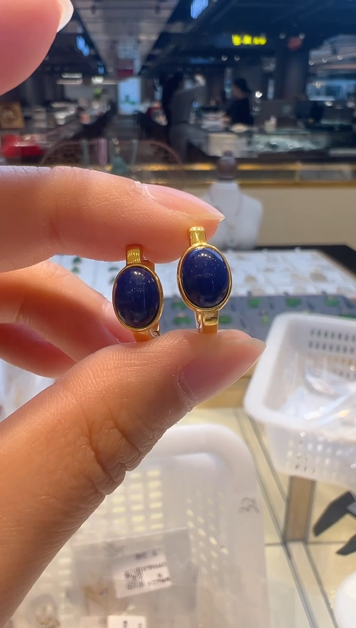 【闪购商品】青金石耳饰银S925镶嵌39