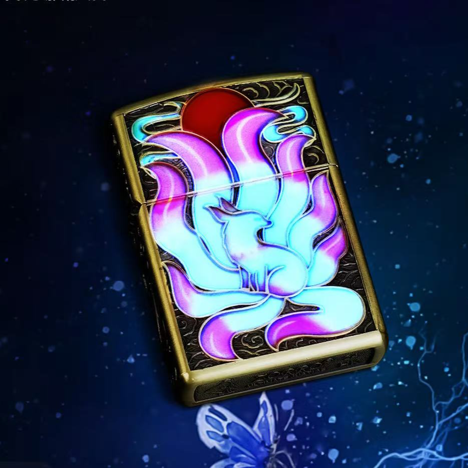 青铜夜光九尾狐打火机