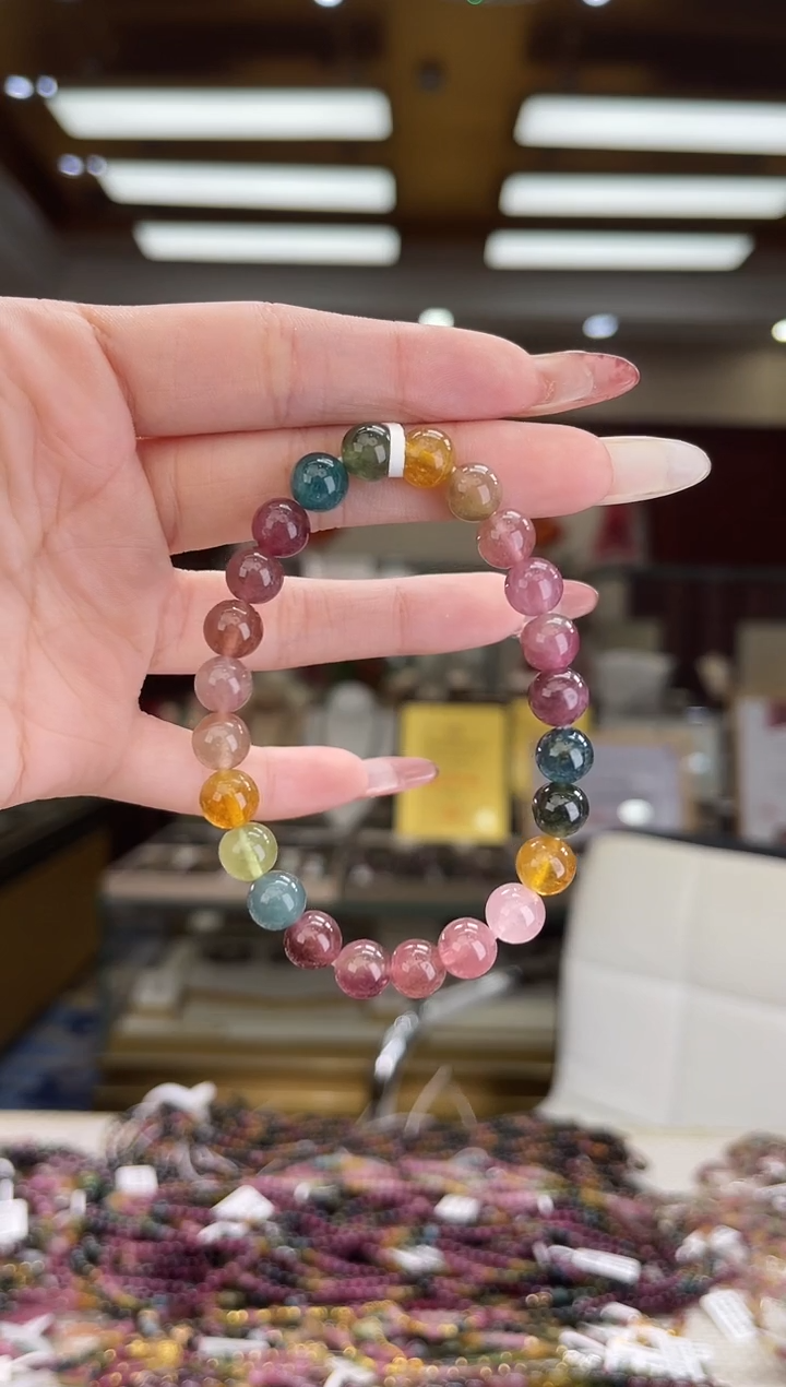 /未镶嵌碧玺8mm+单圈多样性发货