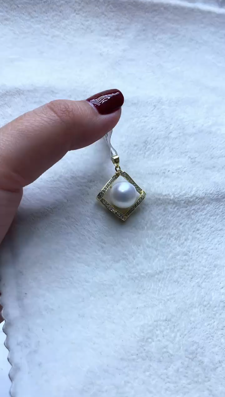 【闪购商品】海水珍珠颈饰银S925镶嵌澳白吊坠