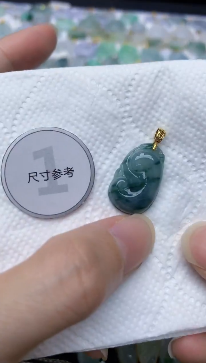 颈饰银S925镶嵌翡翠天然A货翡翠