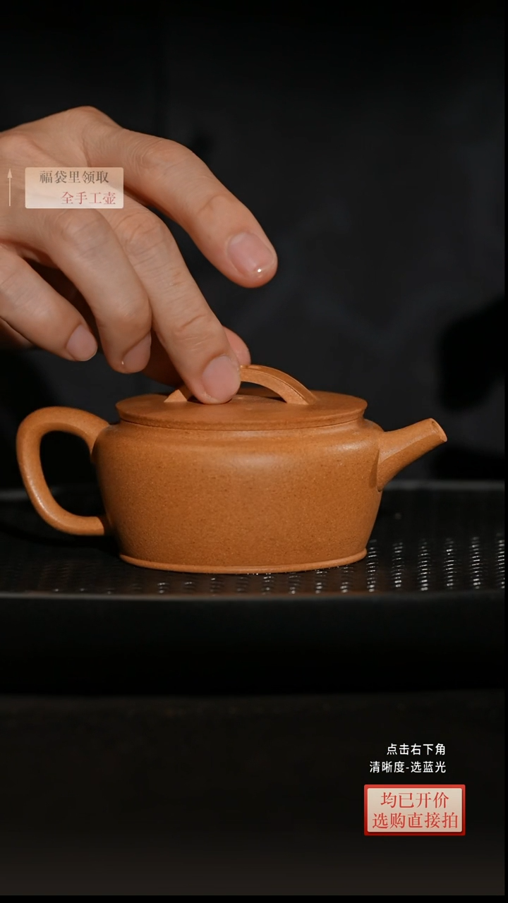 茶壶紫砂老宕口黄金段  远叶汉瓦 170CC