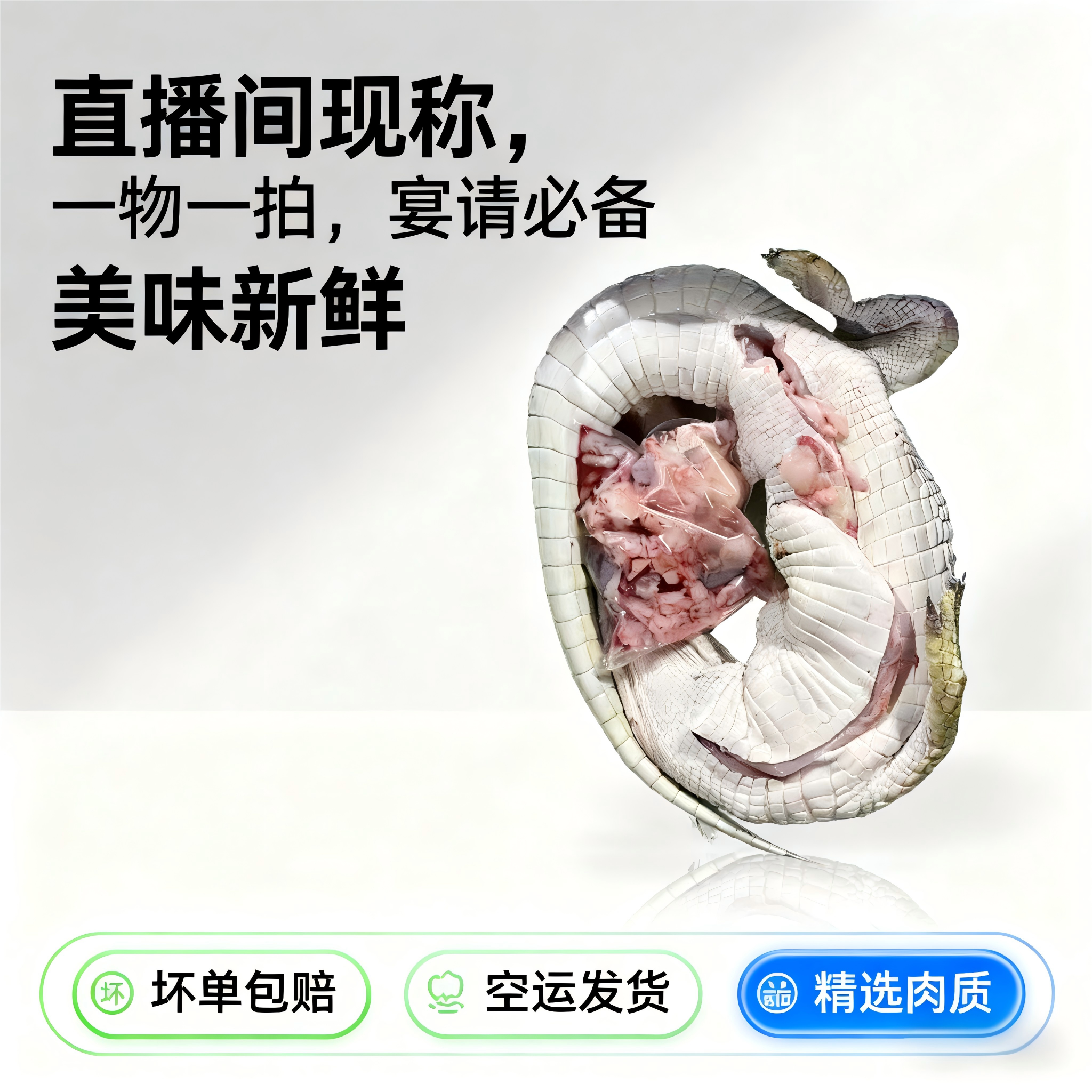 【阿琴直播间】一物一拍 现称 人工养鳄鱼肉爆炒红烧脆弹 好吃