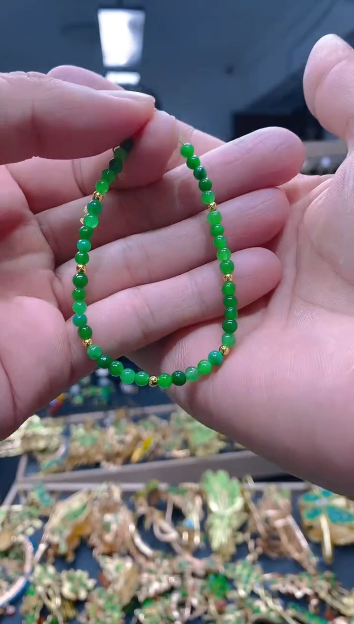 【闪购商品】翡翠耳饰合金036翡翠手链