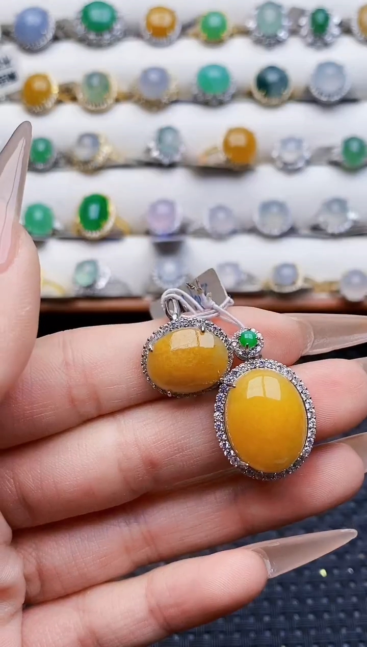 银S925镶嵌戒指翡翠4345