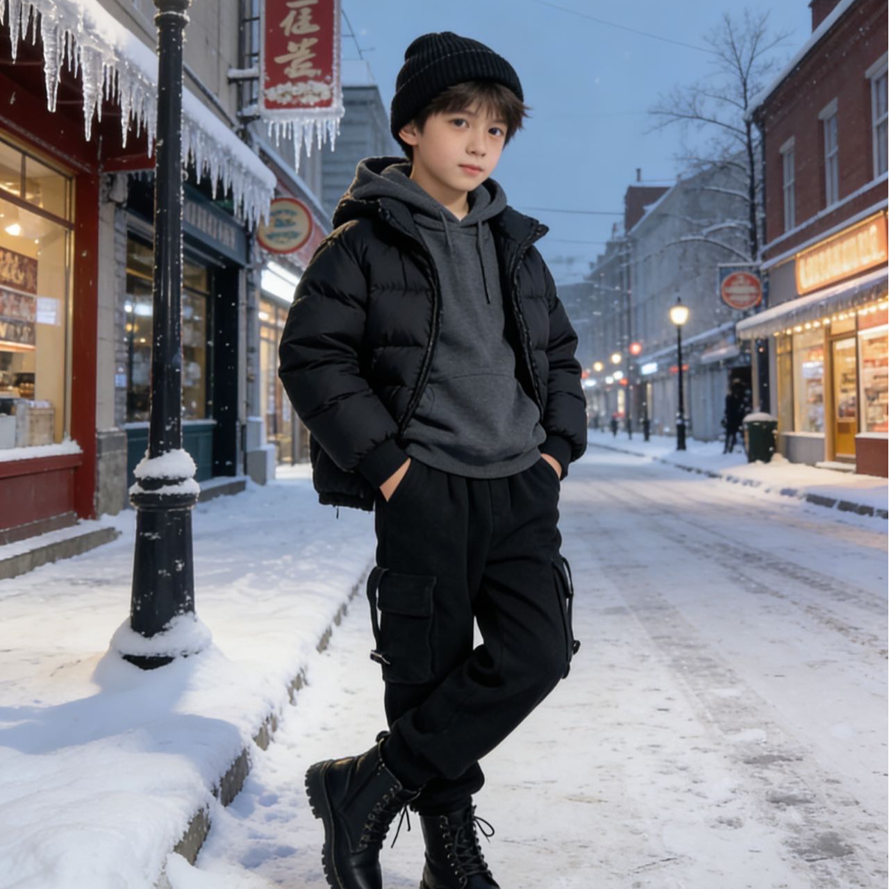 26068高端专享秋冬款工装裤黑色