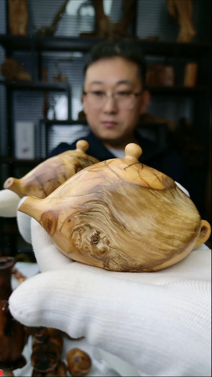 木质类太行陈化崖柏手把壶把件三号福利