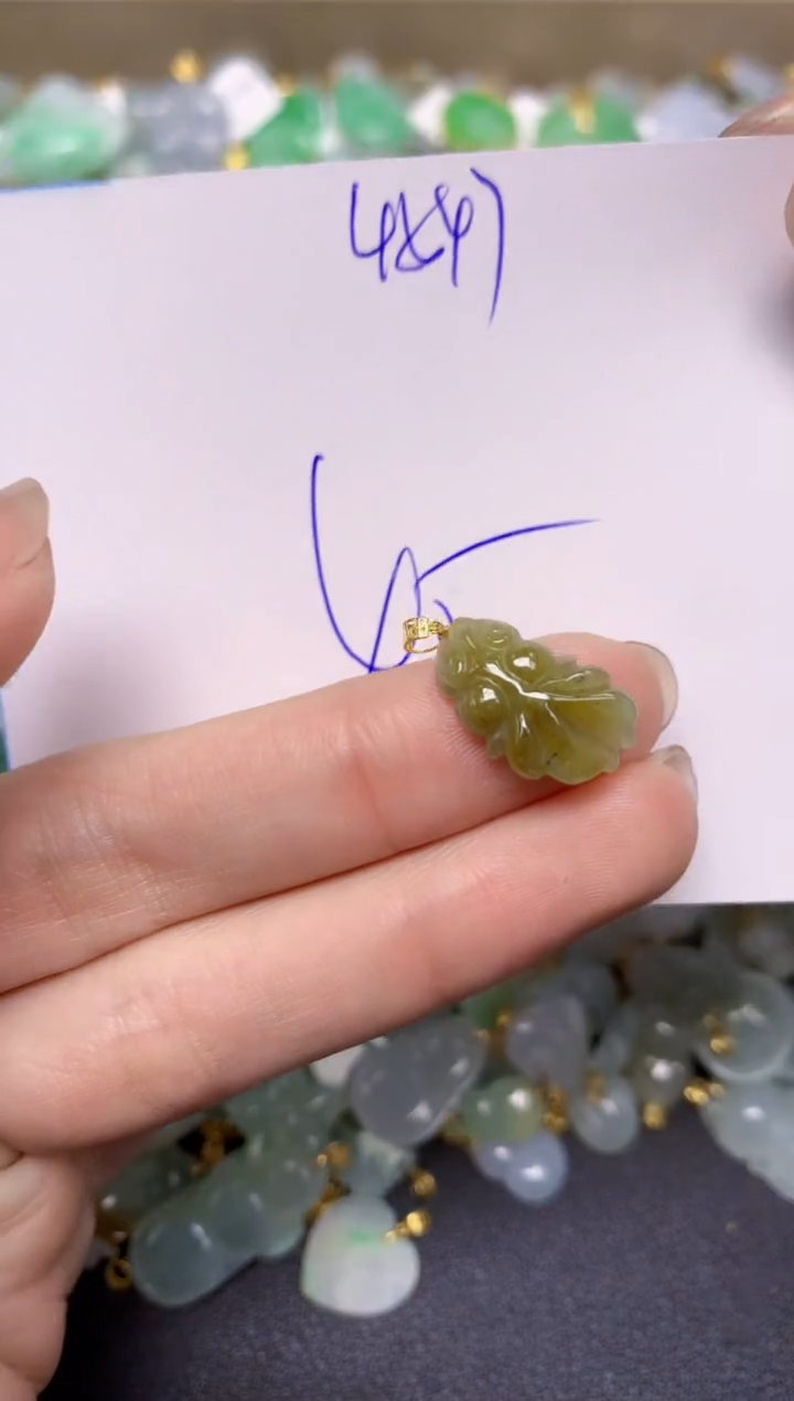 【闪购商品】翡翠颈饰18K金镶嵌天然翡翠A货