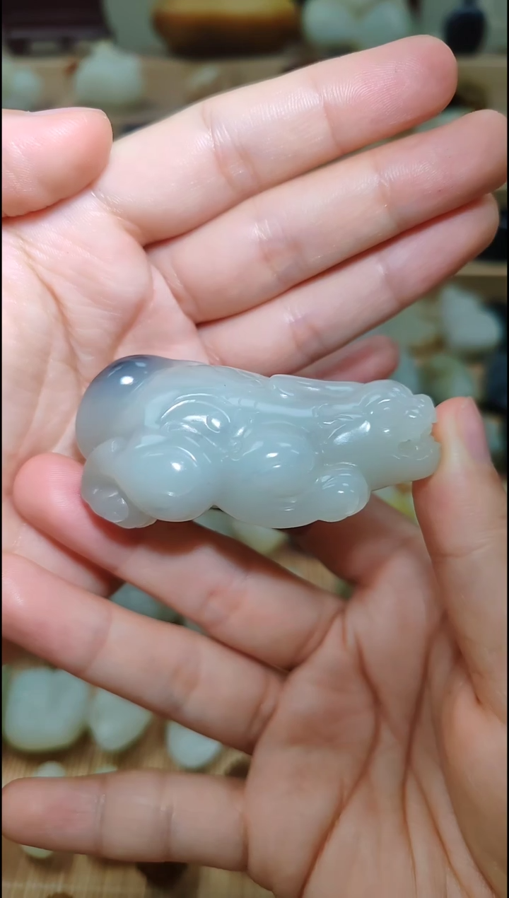 【闪购商品】和田玉把件未镶嵌新疆和田玉青花貔貅把件