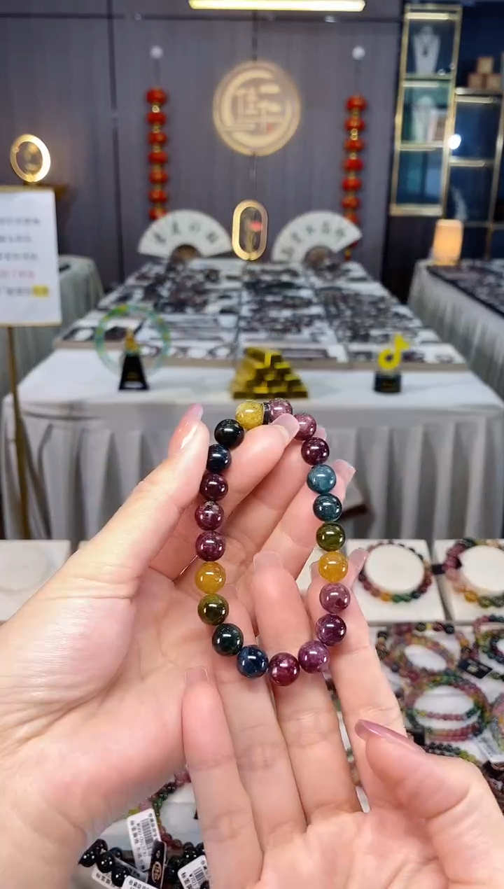 未镶嵌老矿碧玺单圈手串9mm+碧玺多样性发一条hon