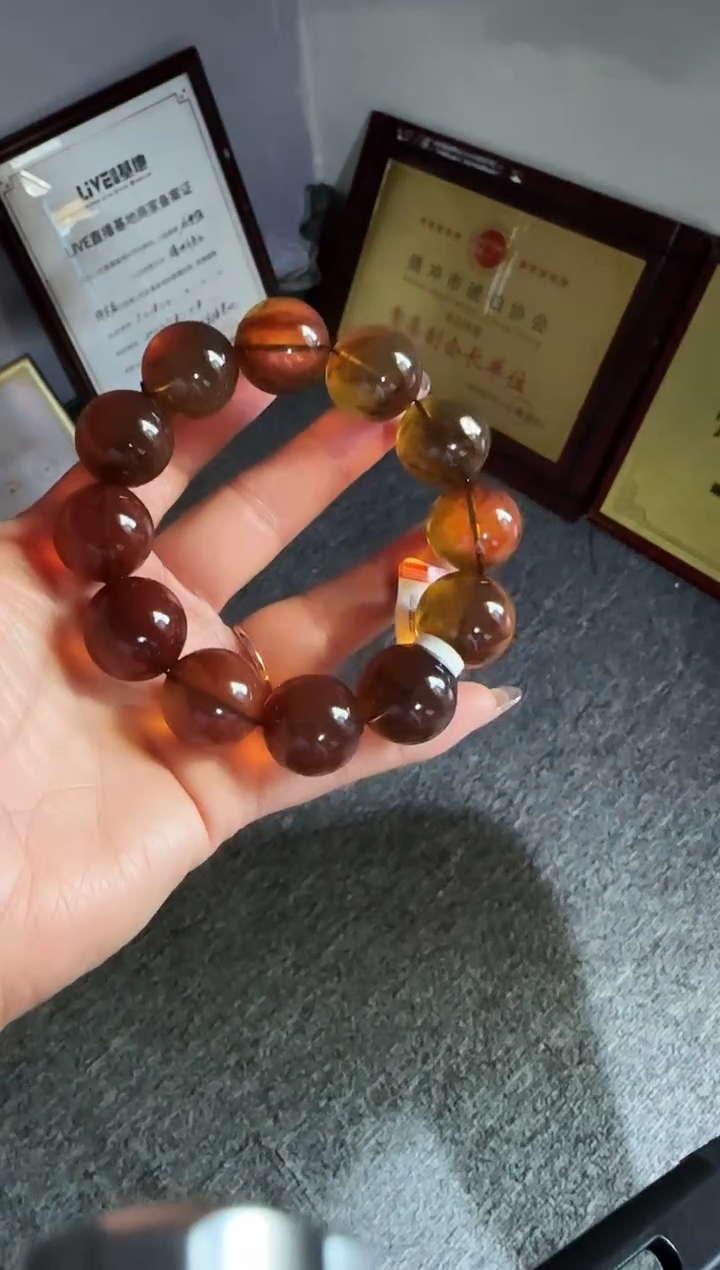 手串琥珀未镶嵌#16缅甸琥珀紫罗兰手串20mm