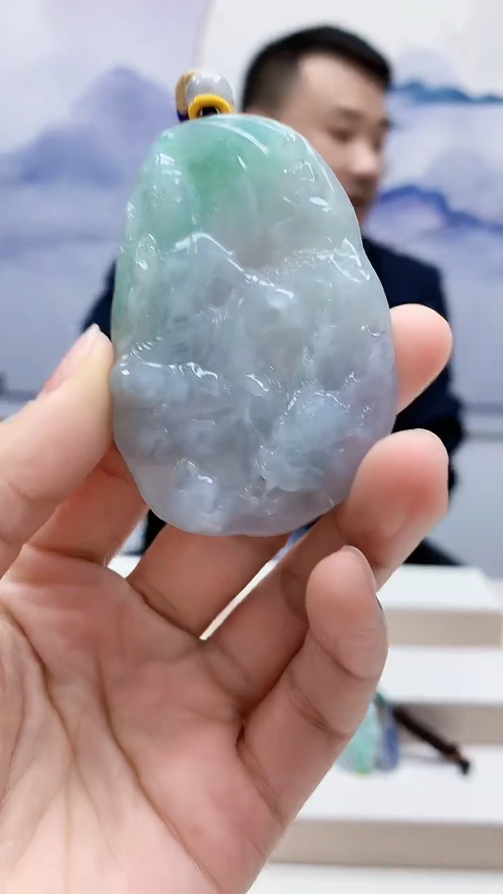 未镶嵌定制翡翠5174lr-毛货挂件26