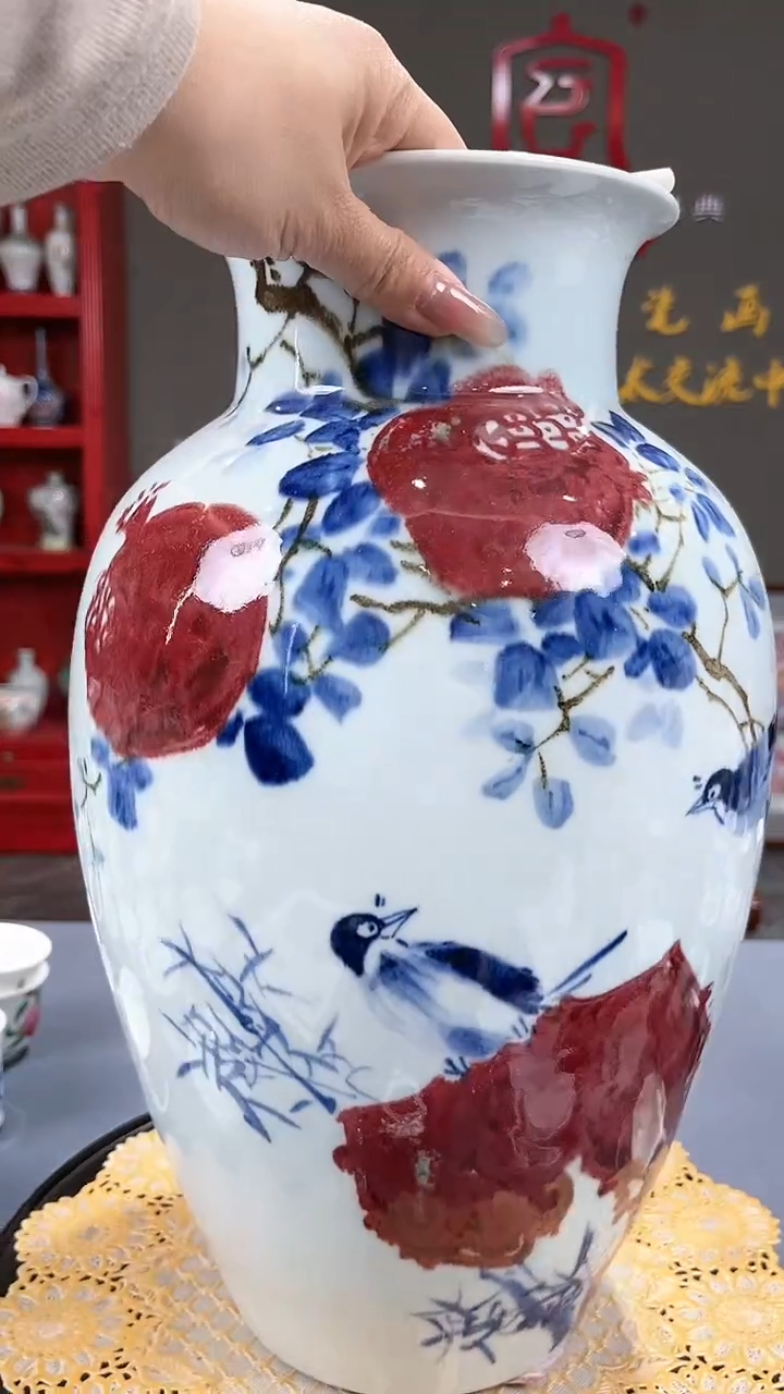 【闪购商品】官窑瓷画院071官窑瓷画院多子多福冬瓜瓶