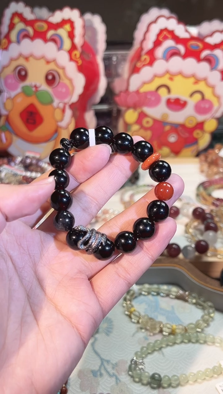 【闪购商品】黑曜岩手链未镶嵌Q834手串