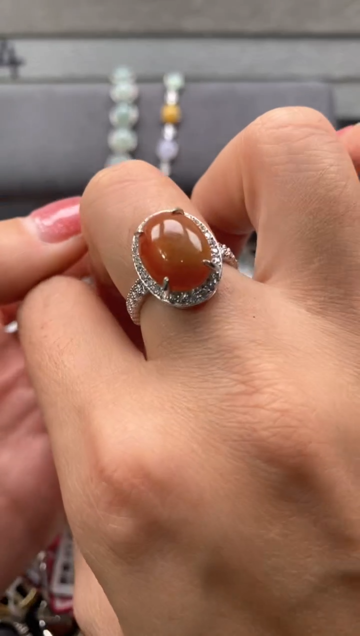 【闪购商品】翡翠戒指银S925镶嵌222222222   5