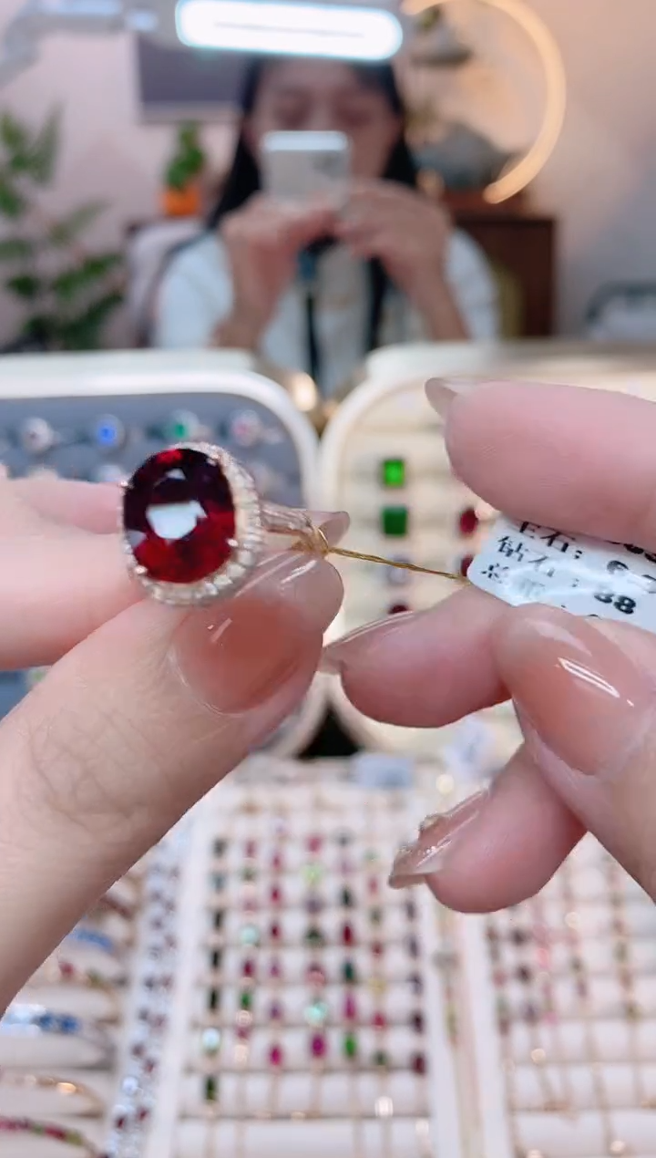 【闪购商品】碧玺18K金戒指18K金镶嵌1