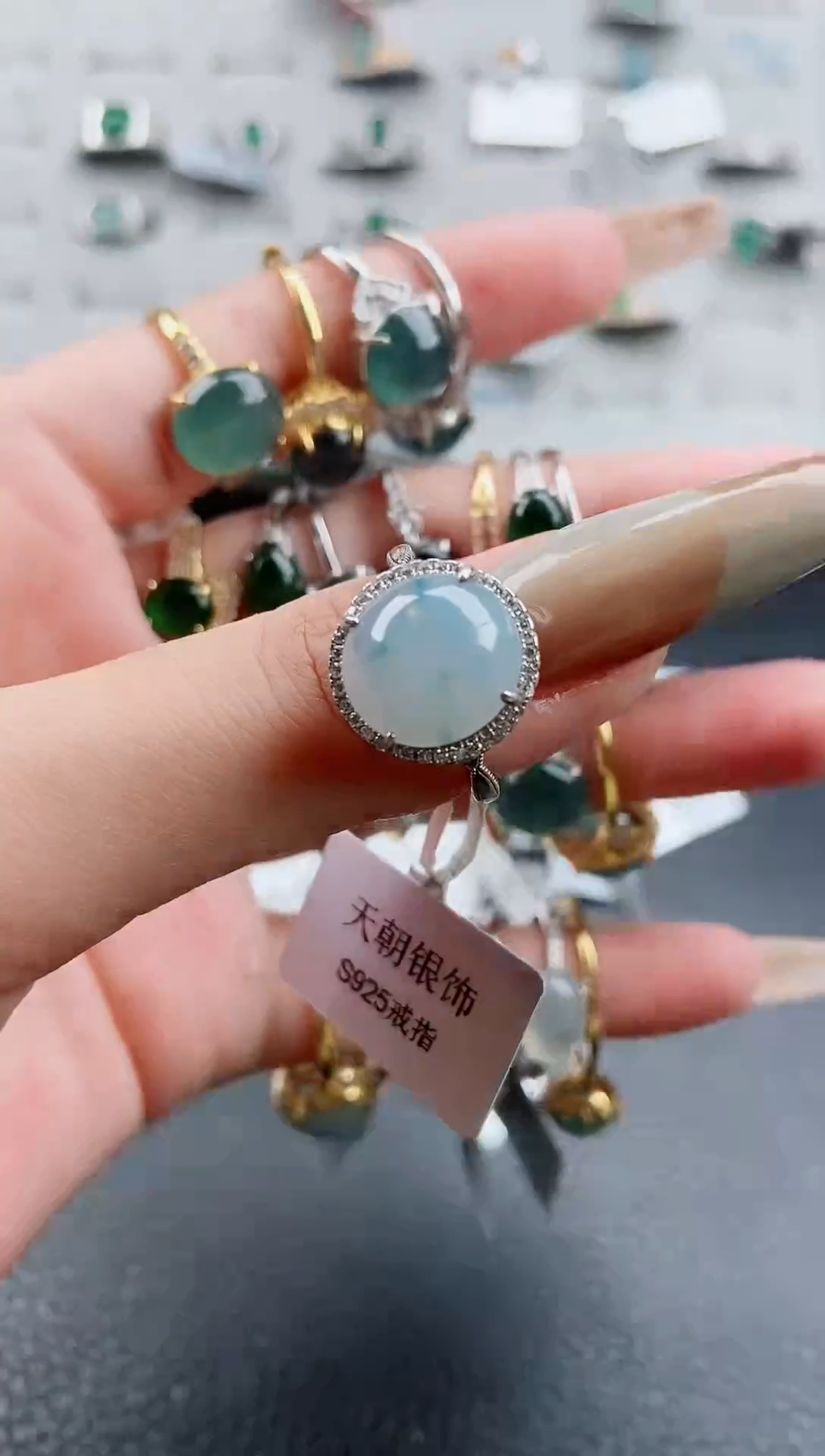 【闪购商品】翡翠戒指银S925镶嵌戒指88