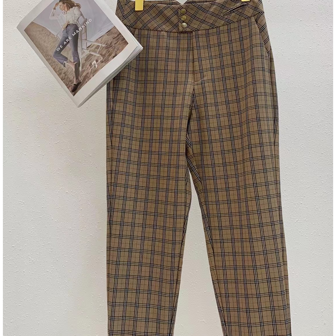 （格子裤）2025春秋款时尚休闲百搭裤春秋季经典格纹九分韩版