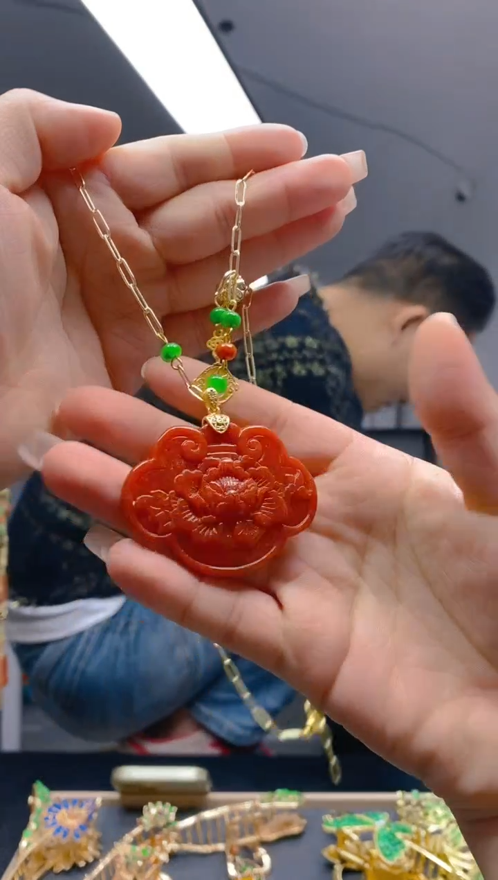 【闪购商品】翡翠耳饰合金352翡翠锁骨链