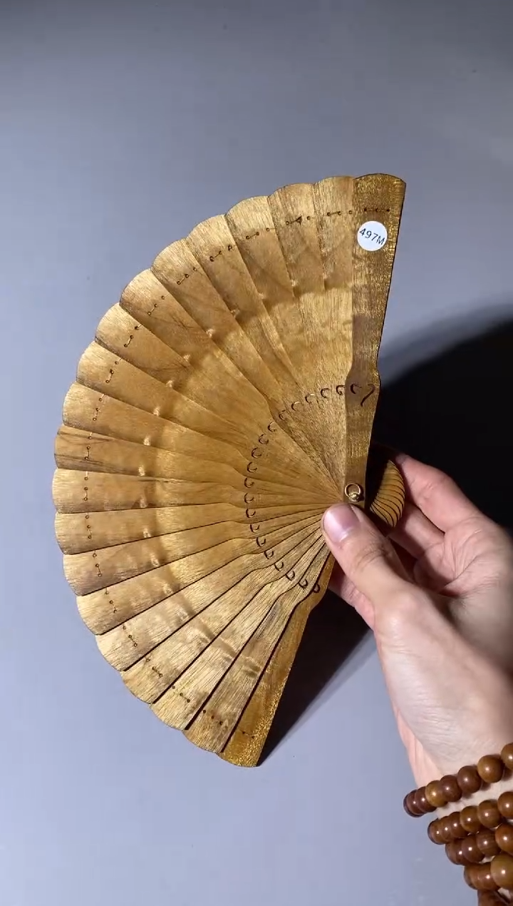 【闪购商品】金丝楠497号15cm金丝楠木小叶桢楠扇子