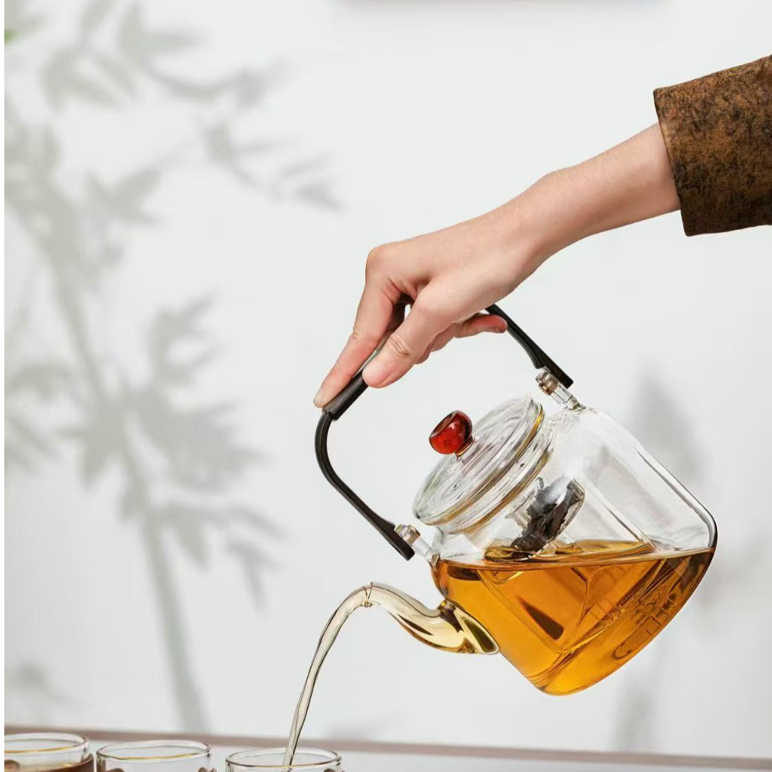 高硼硅耐热玻璃茶壶泡茶壶煮茶壶大容量家用手工提梁壶