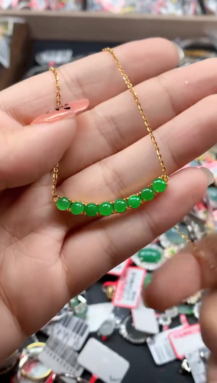 银S925镶嵌戒指翡翠天然A货缅甸翡翠