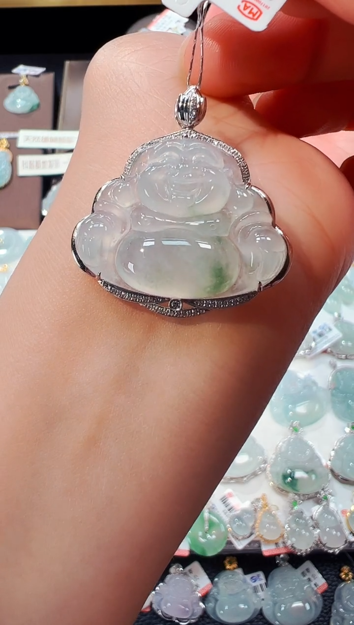 【闪购商品】翡翠吊坠(不含链)18K金镶嵌佛公吊坠705
