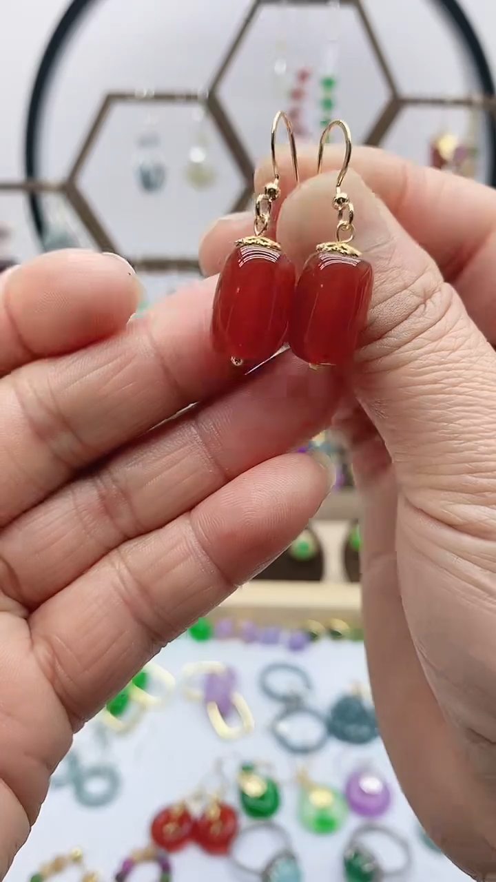 未镶嵌南红玛瑙耳饰64