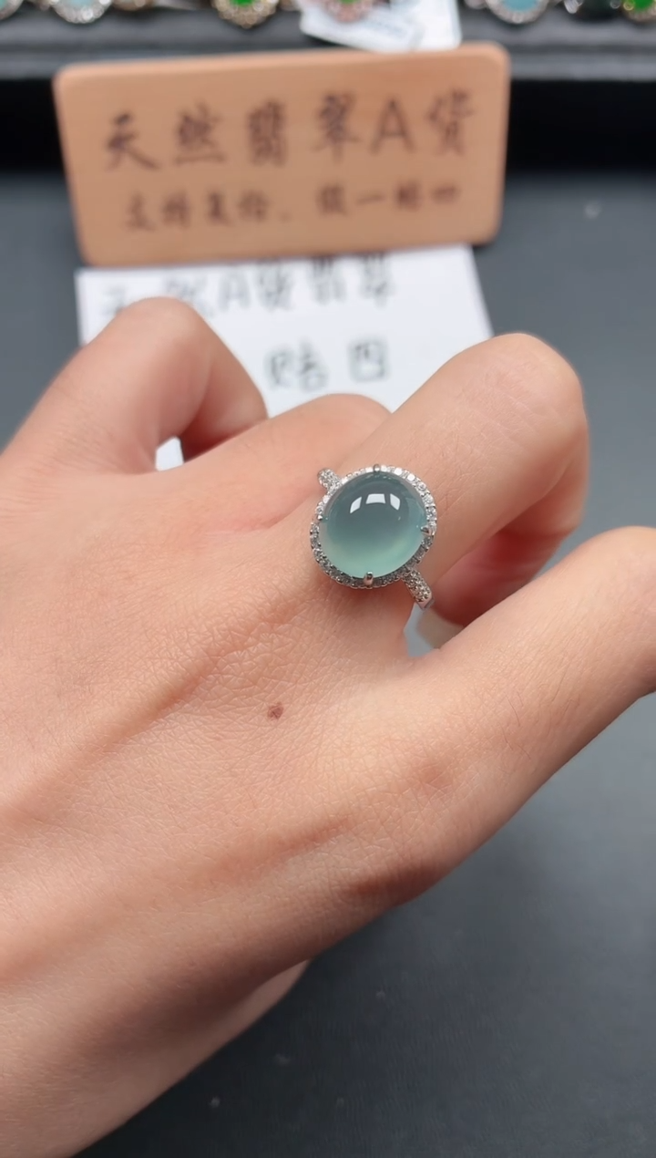 银S925镶嵌戒指翡翠11