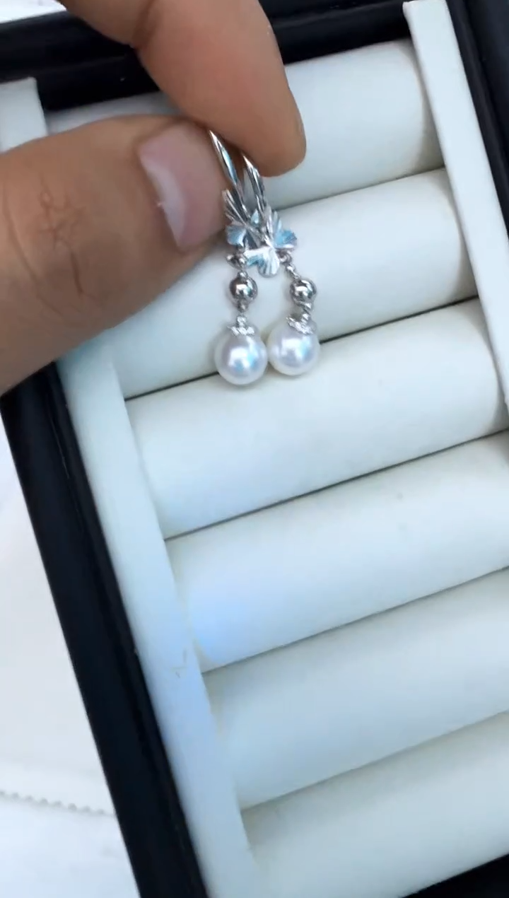 【闪购商品】海水珍珠耳饰银S925镶嵌耳钩