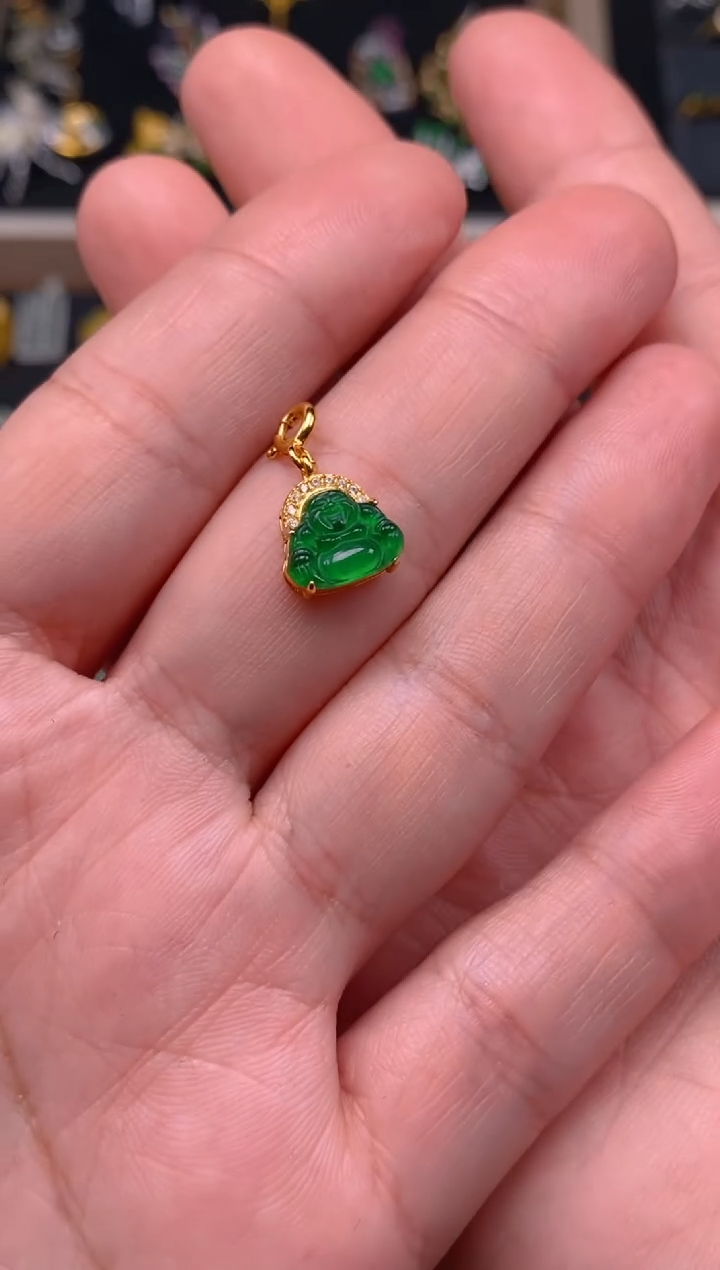 【闪购商品】翡翠颈饰银S925镶嵌佛公