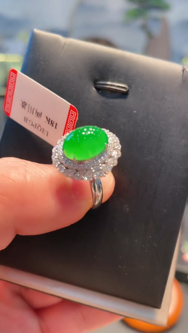 【闪购商品】翡翠颈饰18K金镶嵌A49天然A货翡翠