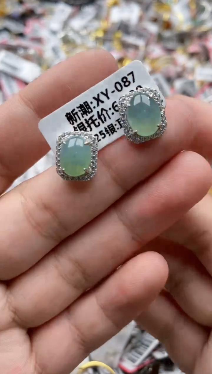 【闪购商品】翡翠戒指银S925镶嵌6666---9