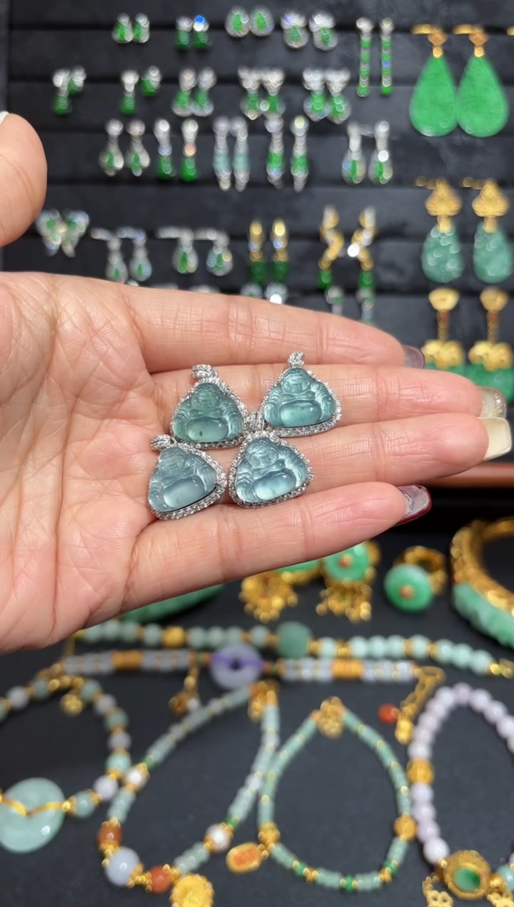 【闪购商品】翡翠颈饰银S925镶嵌蛋面/多样性发货/一件