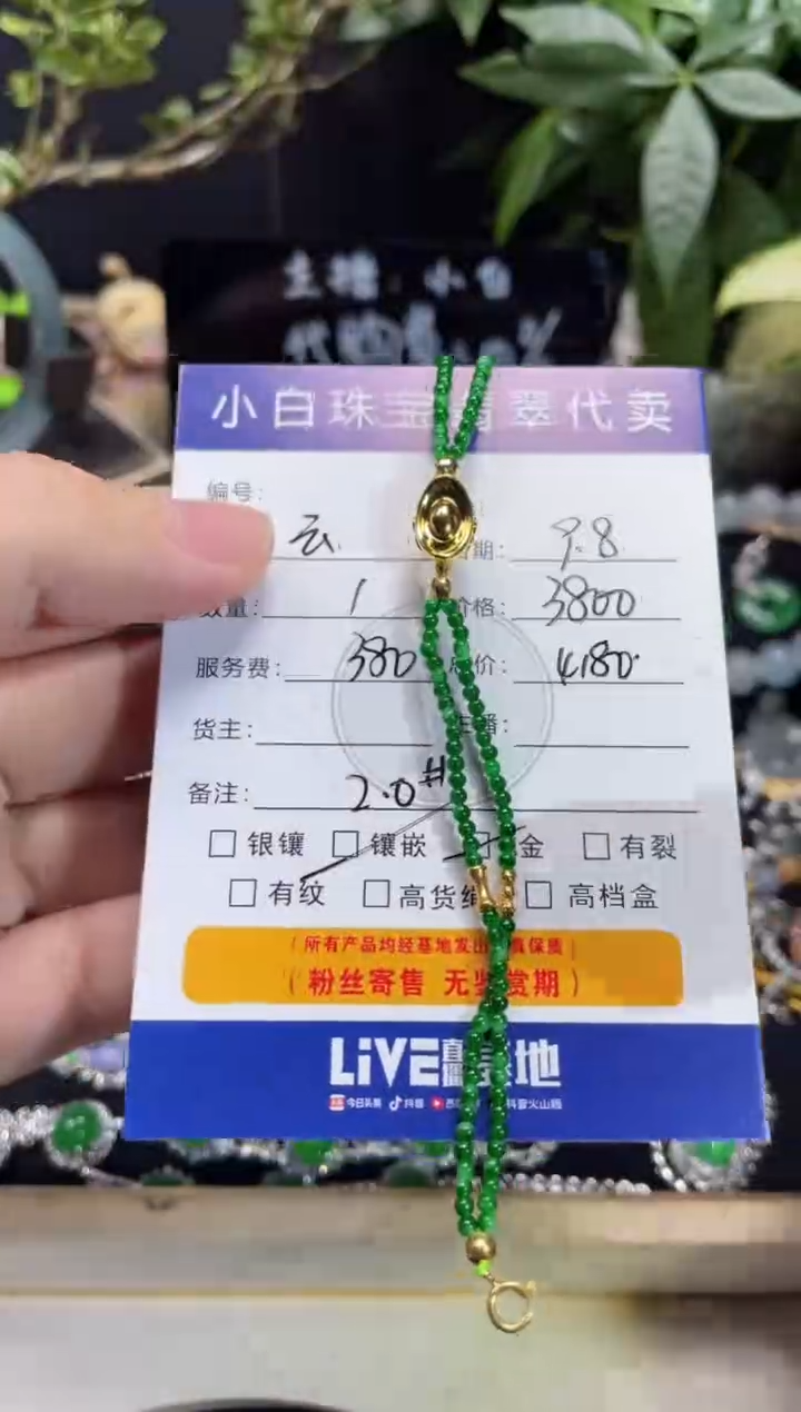 18K金镶嵌翡翠耳饰云*手链