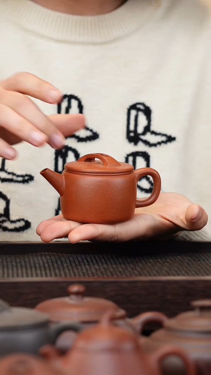 【闪购商品】紫砂茶壶微瑕红降坡明远110cc汉瓦壶