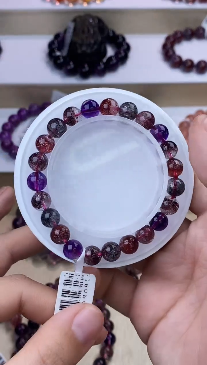 【闪购商品】水晶手链未镶嵌黑加仑超七8m+