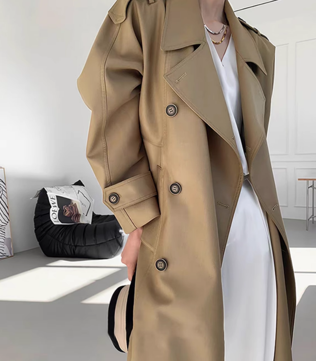 非图片款风衣中长款大衣百搭韩版长款法式轻熟风衣女